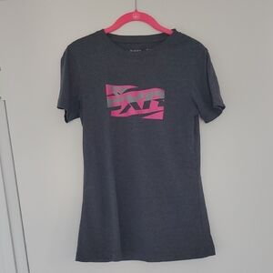 FXR Racing Gray Graphic T-Shirt with Pink Ac